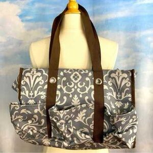 Thirty-One Organizing Utility Tote- Gray Parisian Pop
